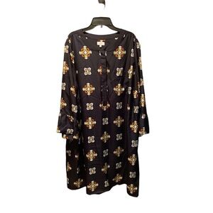 # Crown & Ivy 22W Navy Medallion Print Dress